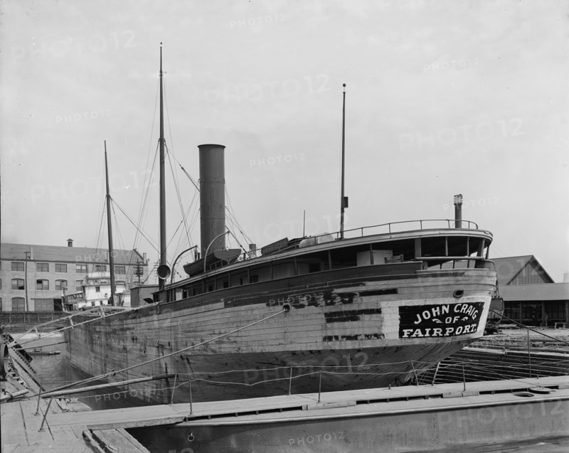 Str. John Craig in dry dock, Detroit, between 1900 and 1905. Creator: B. F. Mills.