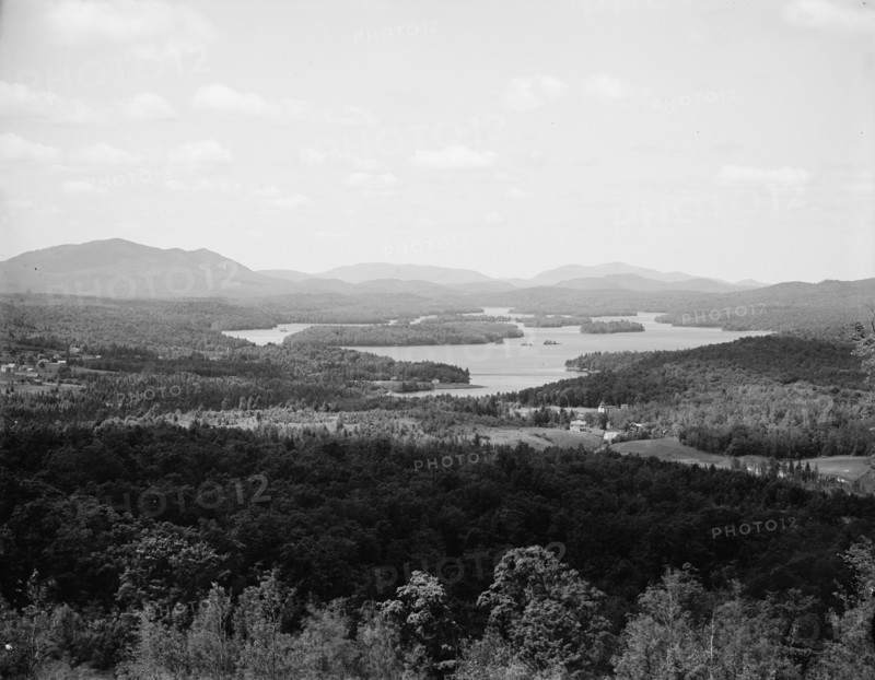 Lower Saranac Lake from Mount Pisgah, Adirondack Mtns., N.Y., between 1900 and 1910. Creator: Unknown.