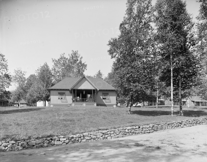 Raquette Lake, cottage at the Antlers (Spruces), Adirondack Mts., N.Y., between 1900 and 1905. Creator: Unknown.