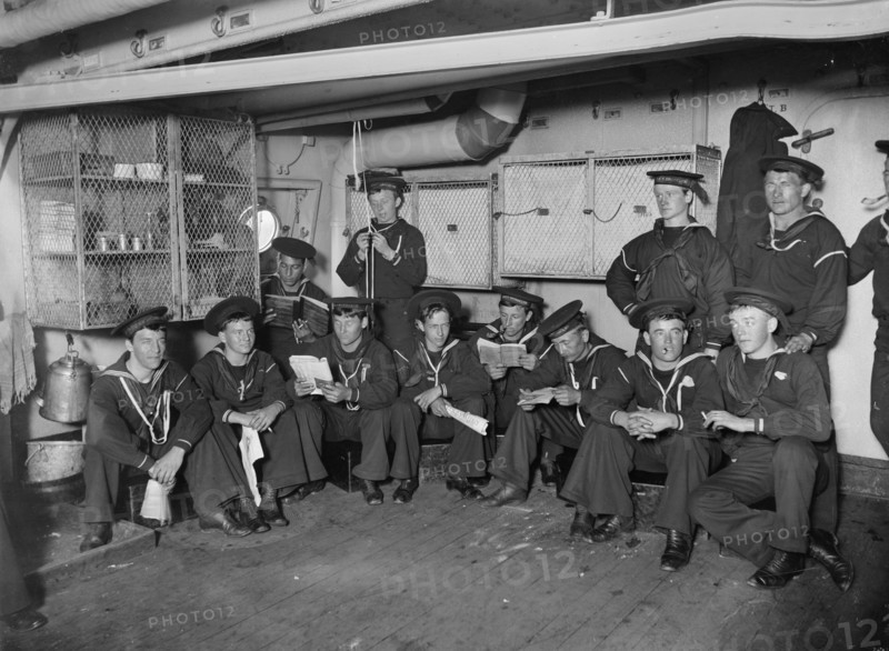 U.S.S. Brooklyn, after supper, between 1896 and 1899. Creator: Unknown.