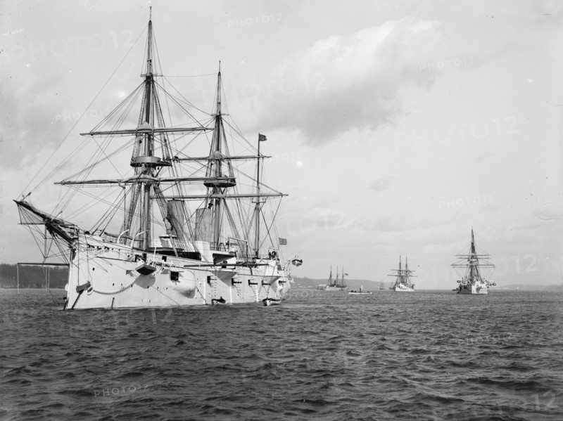 Squadron of Evolution, 1889 : U.S.S. Chicago, U.S.S. Yorktown, U.S.S. Boston, U.S.S. Atlanta, 1889. Creator: Unknown.