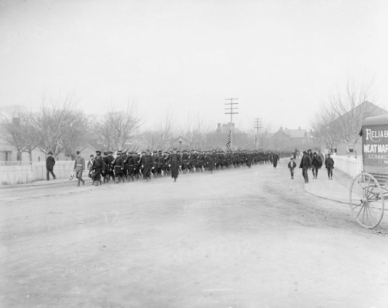 U.S.S. Maine, land drill, (1896?). Creator: Unknown.