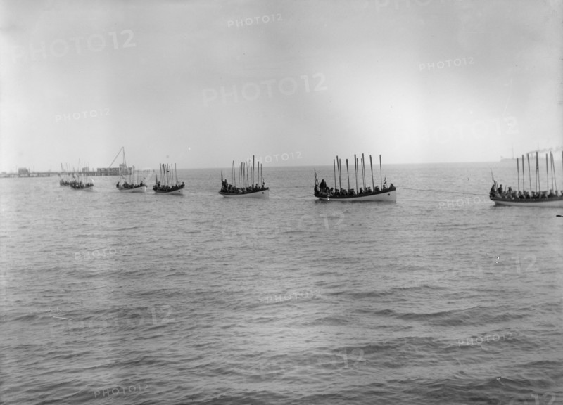 U.S.S. Massachusetts, boat drill, between 1896 and 1901. Creator: Unknown.