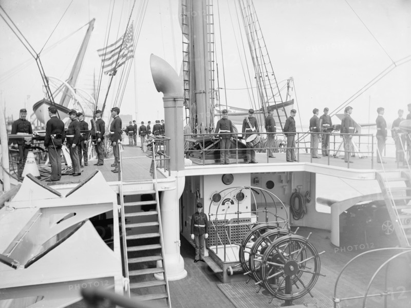 U.S.S. Newark, gun drill, between 1891 and 1901. Creator: Unknown.