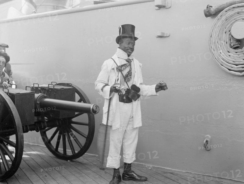 U.S.S. New York, Lord Cassidy, the colored mascot, anniversary of Santiago, 1899 July 3. Creator: Unknown.