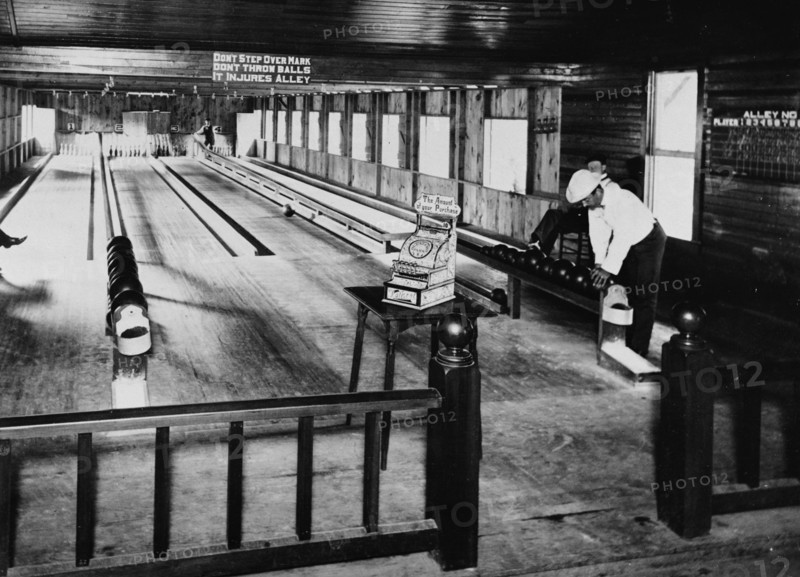 Olentangy Park bowling alleys, Columbus, Ohio, between 1895 and 1910. Creator: Unknown.
