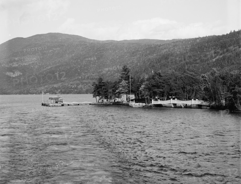 Pearl Point landing on Lake George, c.between 1910 and 1920. Creator: Unknown.