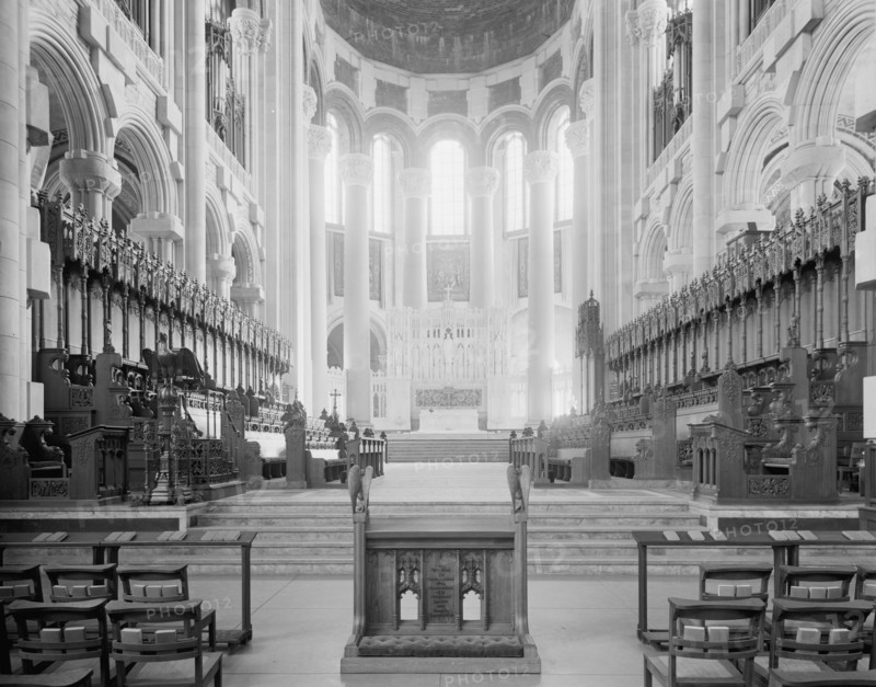 Choir stalls, Cathedral of St. John the Divine, New York, c.between 1910 and 1920. Creator: Unknown.