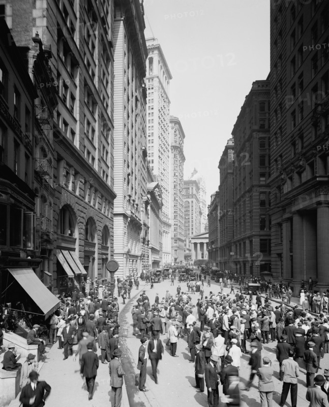Broad Street and the curb brokers, New York City, c.between 1910 and 1920. Creator: Unknown.