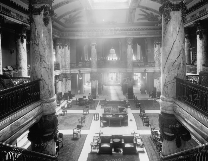 Lobby, Jefferson Hotel, Richmond, Va., c.between 1910 and 1920. Creator: Unknown.