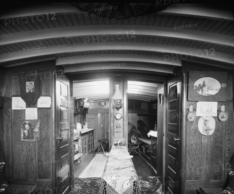 Yacht Suedon [sic], cabin interior, between 1904 and 1910. Creator: Unknown.