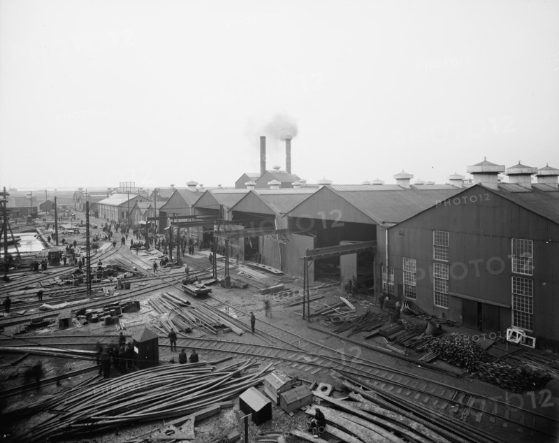 A Portion of the yard, Great Lakes Engineering Works, Ecorse, Mich., (1906?). Creator: Unknown.