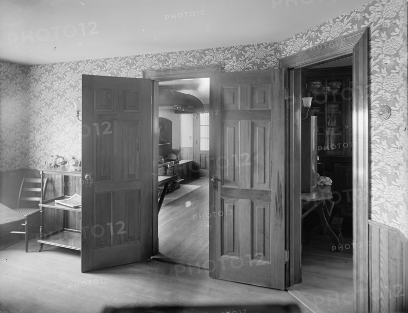 Looking into kitchen, probably in clubhouse, New York City, between 1900 and 1910. Creator: Unknown.