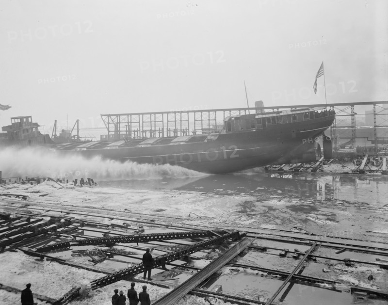 Str. F.P. Jones, launch, 1913 Mar 8. Creator: Unknown.