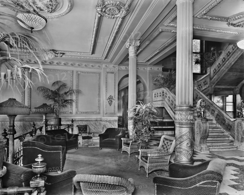 Marble stair, foyer, Murray Hill Hotel, New York, N.Y, between 1905 and 1915. Creator: Unknown.