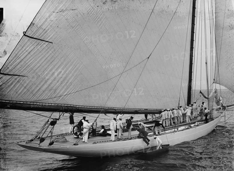 Defender, deck view, 1895 July 22. Creator: John S Johnston.