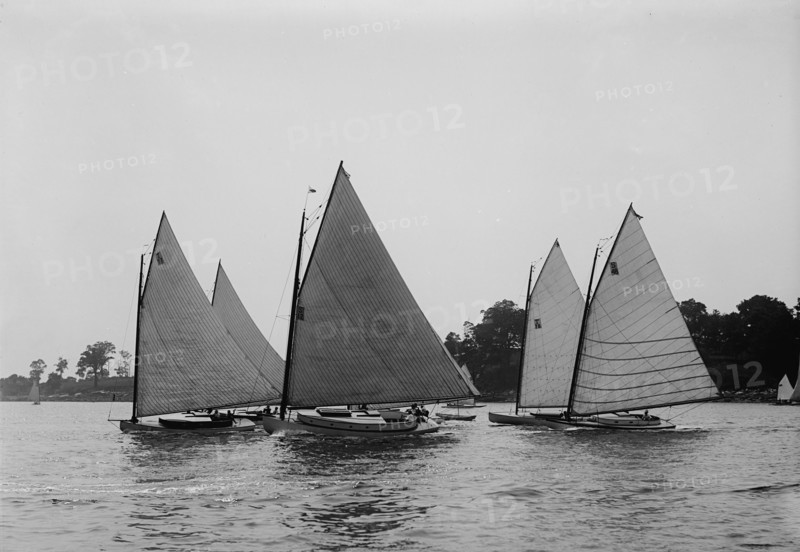 Start of cabin catboats, I.H. Reg., 1898 July 30. Creator: John S Johnston.