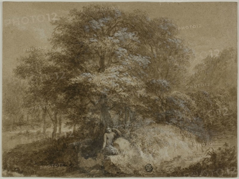 Shady Grove with Nymph Seated Under Tree, n.d. Creator: Adam Friedrich Oeser.