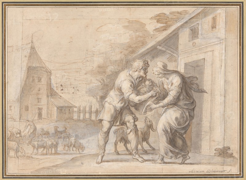 The Goatherd Lamon Handing the Infant Daphnis to His Wife Myrtele, after 1606. Creator: Ambroise Dubois.