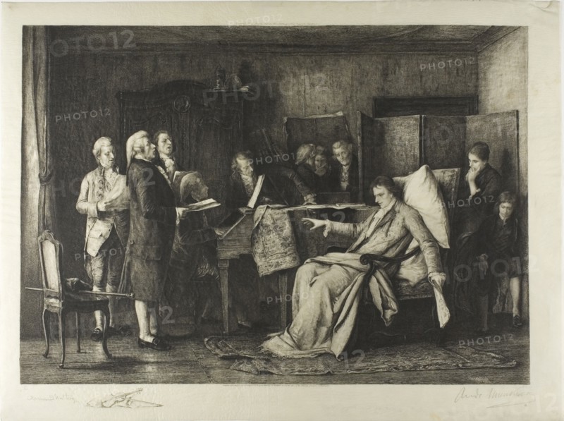 The Last Moments of Mozart, 1888. Creator: Armand Mathey.