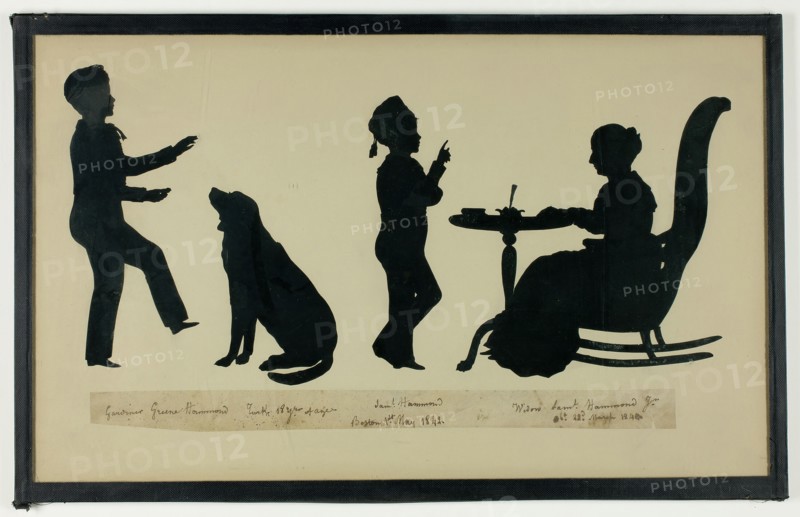 Silhouette of Hammond Family, 1842. Creator: Auguste Amant Constant Fidele Edouart.