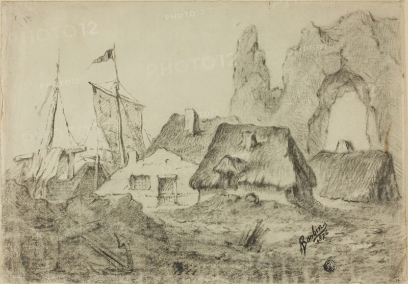 Huts Etretat, 1876. Creator: Barbin.