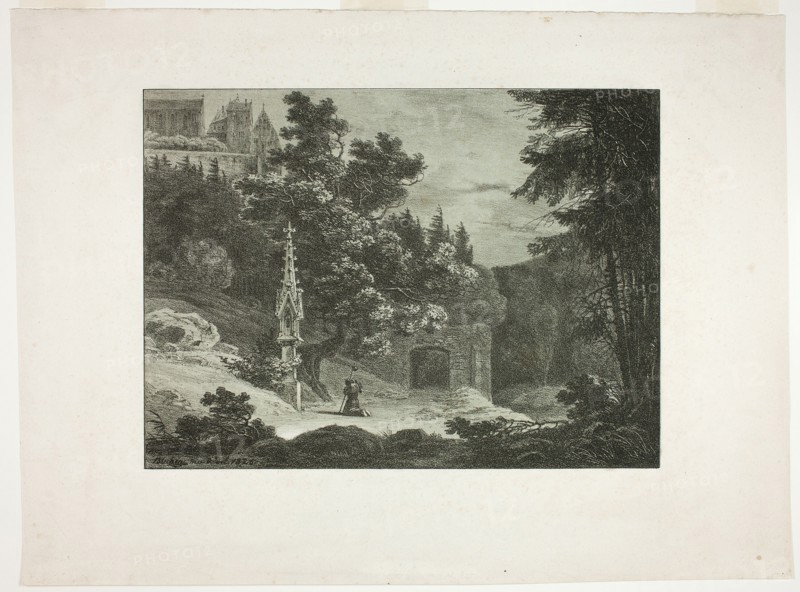 Pilgrim in the Woods, 1825. Creator: Karl Blechen.