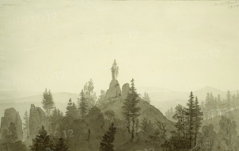 Statue of the Madonna in the Mountains, 1804. Creator: Caspar David Friedrich.