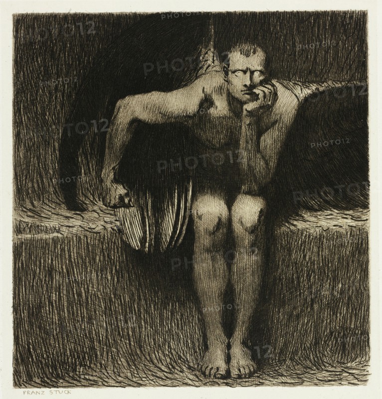 Lucifer, c. 1890. Creator: Franz von Stuck.