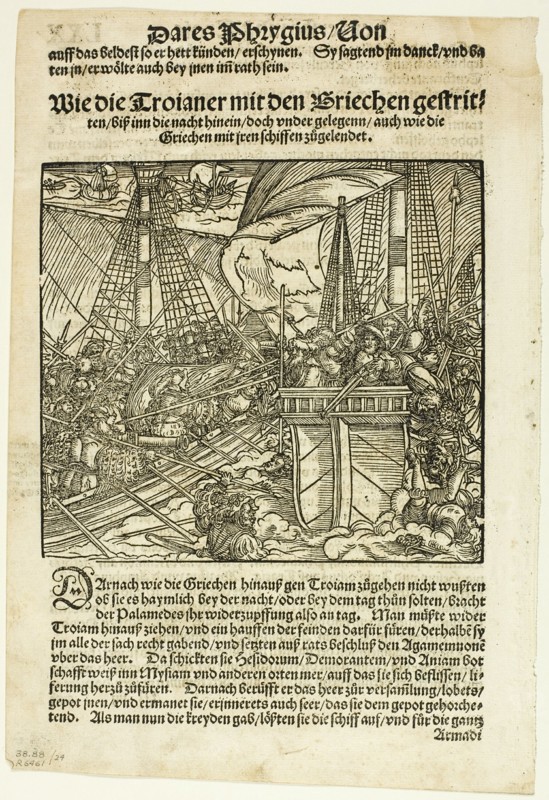 Illustration from Von dem Troianischen Krieg, plate 24 from Woodcuts from Books of the..., 1937. Creator: Hans Weiditz.