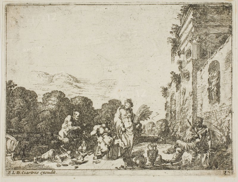 Bacchanalian Scene with Allegorical Figures, n.d. Creator: Johann Wilhelm Bauer.