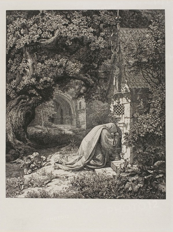 The Praying Nun, 1829. Creator: Johann Wilhelm Schirmer.