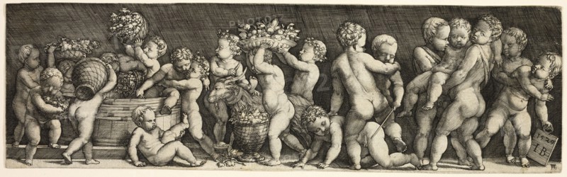 Children Gathering Grapes, 1529. Creator: Master I.B..