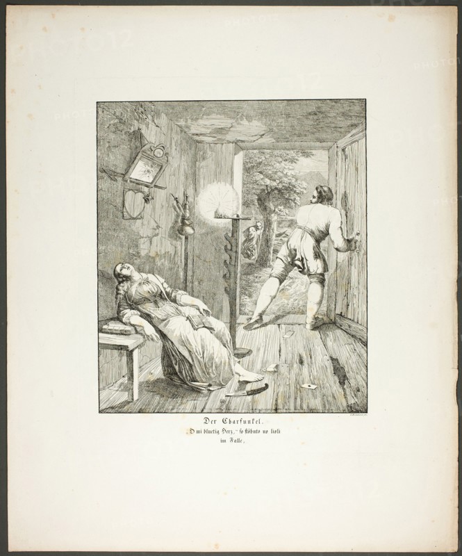 The Carbuncle, plate three from Zehn Blätter zu Hebels Alemannischen Gedichten, 1820. Creator: Sophie Reinhard.