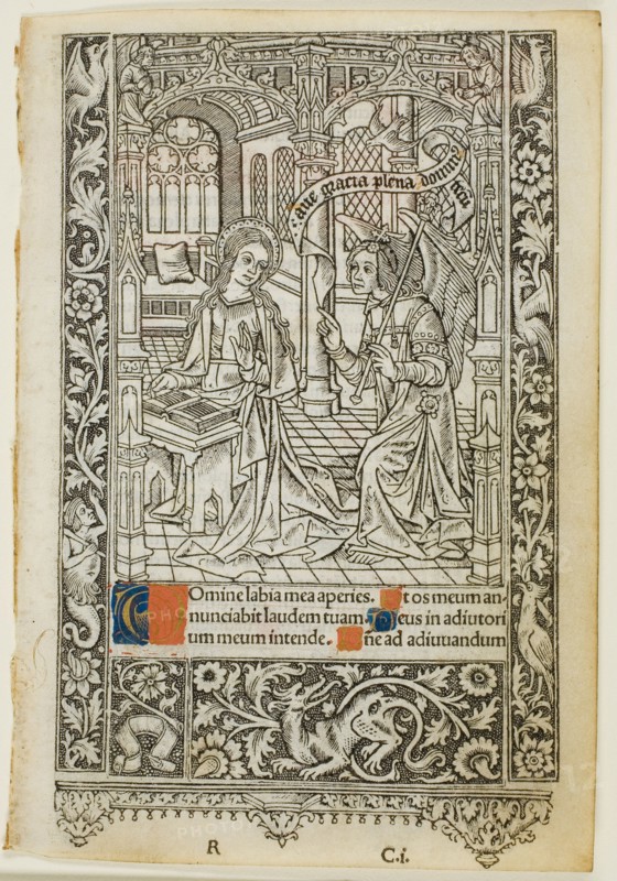 Annunciation, from a book of hours, 1505/10. Creator: Thielmann Kerver.