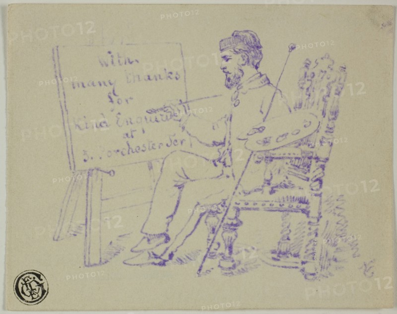 Artist Seated at Easel, n.d. Creator: Nicholas Chevalier.