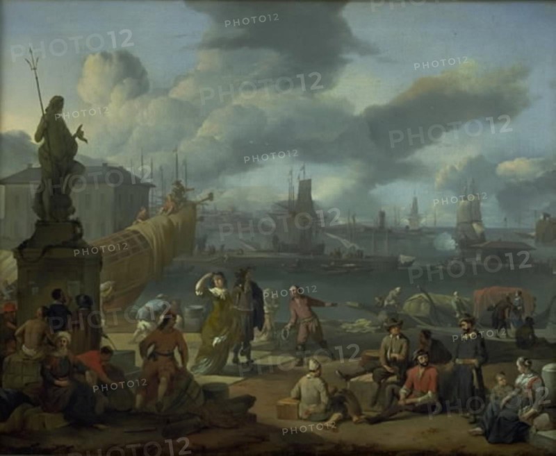 Southern Harbour among Rocks, 1666. Creator: Johannes Lingelbach.