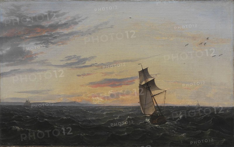 A Seascape. The coast of the Island of Rügen in Evening Light, 1818. Creator: Johan Christian Dahl.