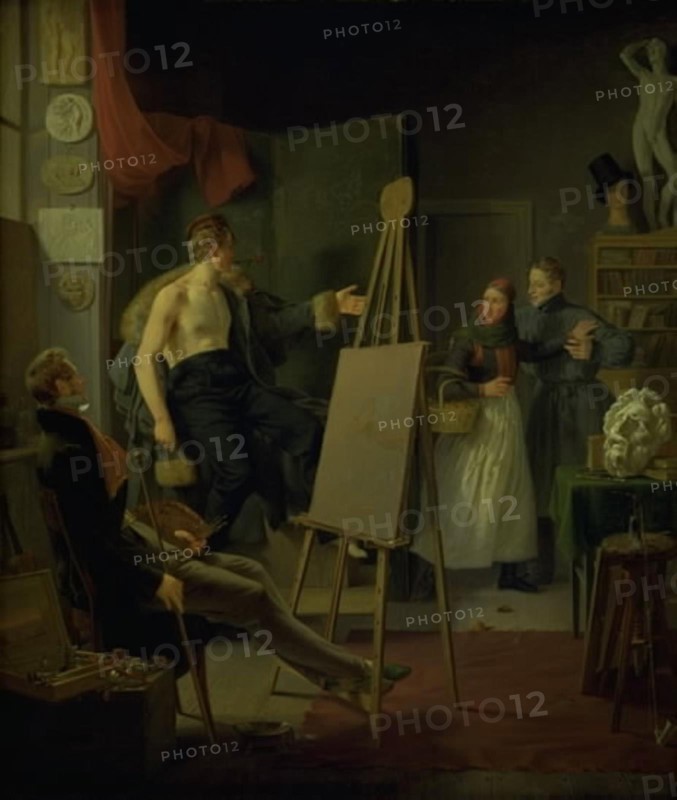 A Girl Selling Fruit in an Artist's Studio, 1828. Creator: Albert Kuchler.