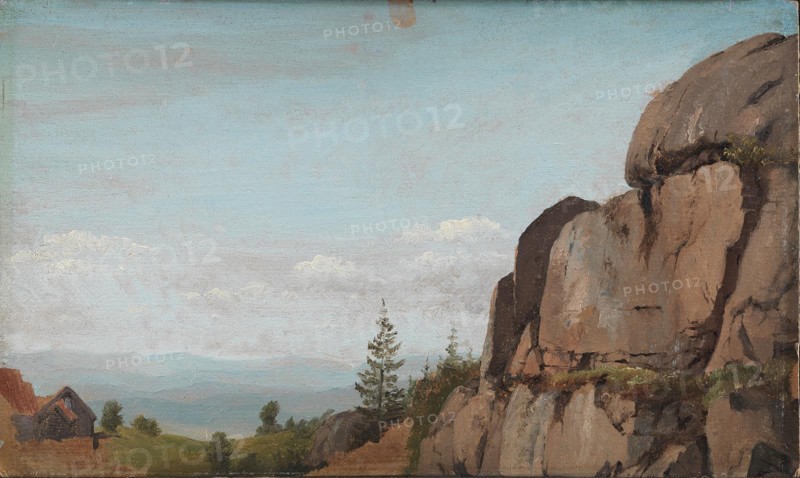 Norwegian Landscape with Rocks in the Foreground, 1830. Creator: Martinus Rorbye.