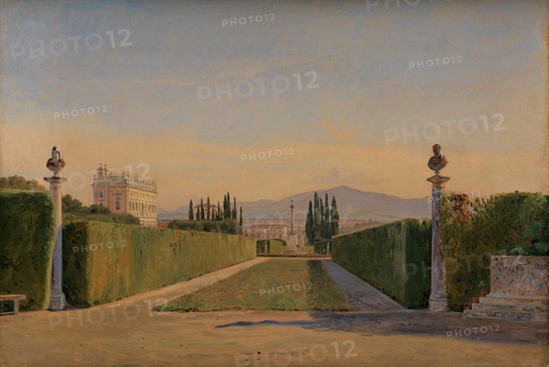 In the Gardens of the Villa Albani, Rome, 1841. Creator: Constantin Hansen.
