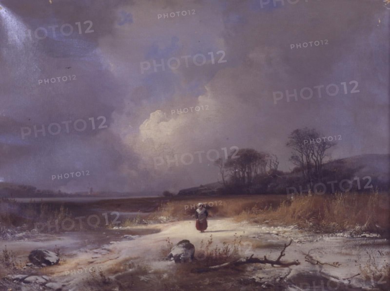 Winter landscape, 1848. Creator: Frederik Rohde.