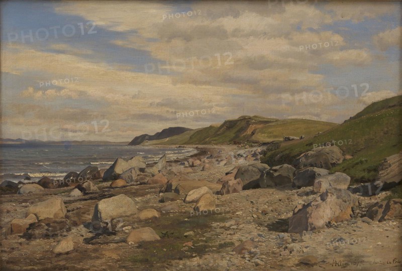 Beach section at Helgenæs, 1877. Creator: Janus Andreas Bartholin la Cour.