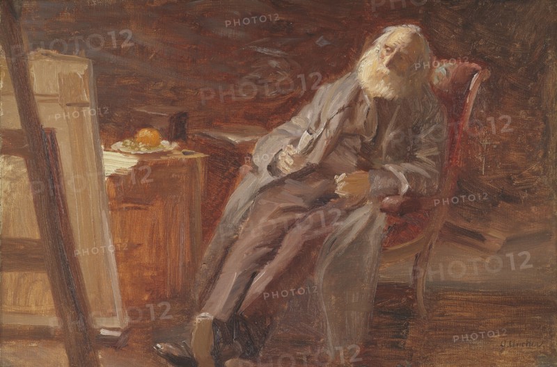 The Painter Vilhelm Kyhn Smoking his Pipe, 1903. Creator: Anna Kirstine Ancher.