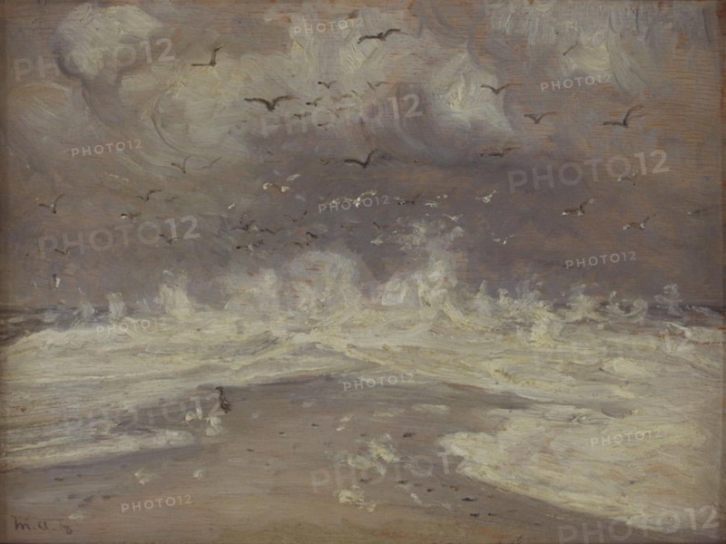 Surf at the North Coast of Jutland;Stormy Weather at Skagen, 1918. Creator: Michael Peter Ancher.