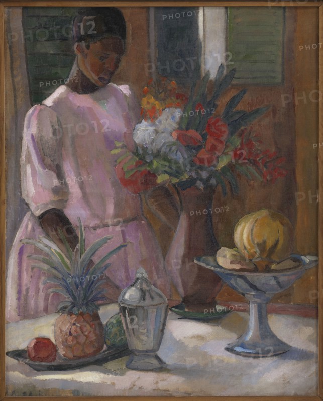 Rose Laying the Table, 1914. Creator: Astrid Holm.