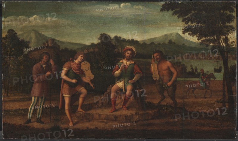 The Judgement of Midas. The Musical Contest between Apollo and Marsyas, 1507-1509. Creator: Giovanni Battista Cima da Conegliano.