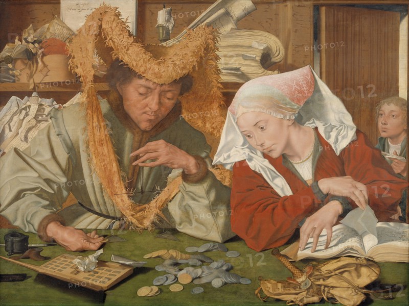 The Merchant and his Wife;The tax collector and his wife, 1540. Creator: Marinus van Reymerswaele.