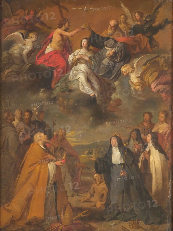 The Coronation of the Virgin Mary, with St Augustine, St Elizabeth of Hungary and Other...1612-1655. Creator: Cornelis Schut I.