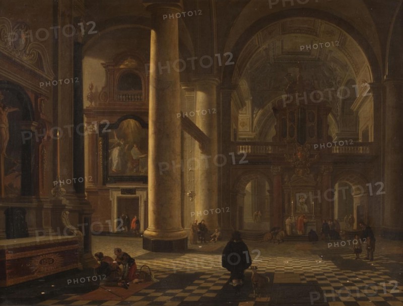 Interior of a Catholic Church, 1615-1661. Creator: Gerard Houckgeest.